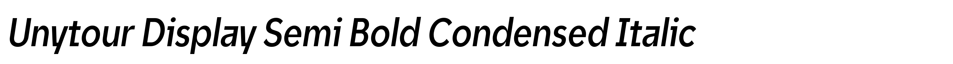 Unytour Display Semi Bold Condensed Italic